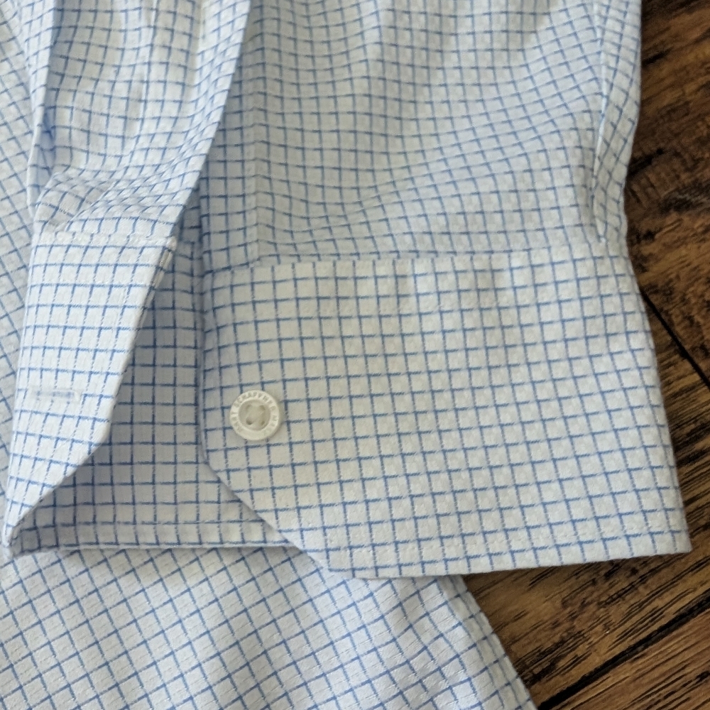 Hart Schaffner Marx Blue Patterned Button Up Dres… - image 6